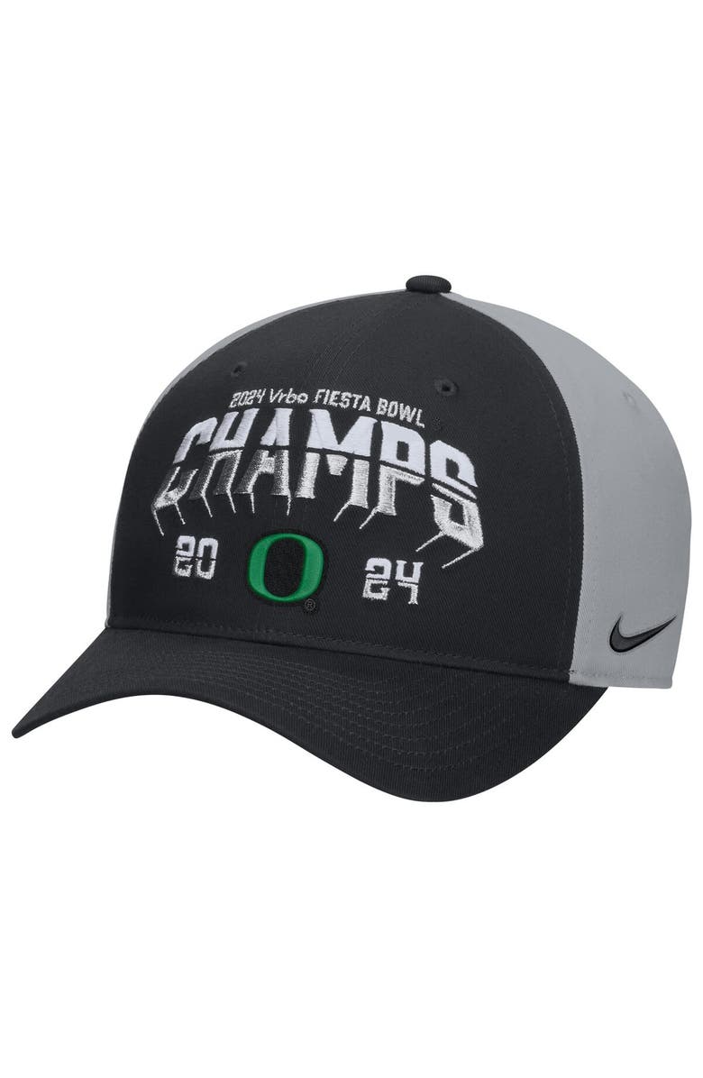 Nike Men's Nike Black Oregon Ducks 2024 Fiesta Bowl Champions Locker Room Adjustable Hat, Main, color,
