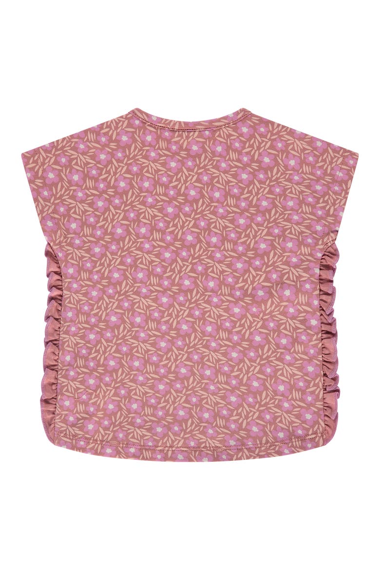 Floral Print Short Sleeve Top, Alternate, color, Lemonade