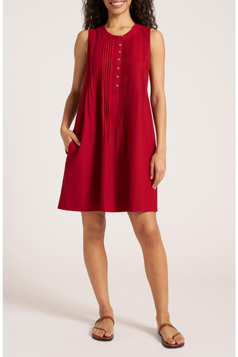 Helena Pleat Shift Dress, Main, color, CRIMSON