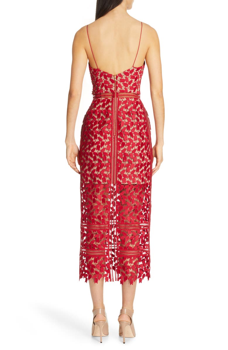 Self-Portrait Arabella Lace Midi Dress, Alternate, color,