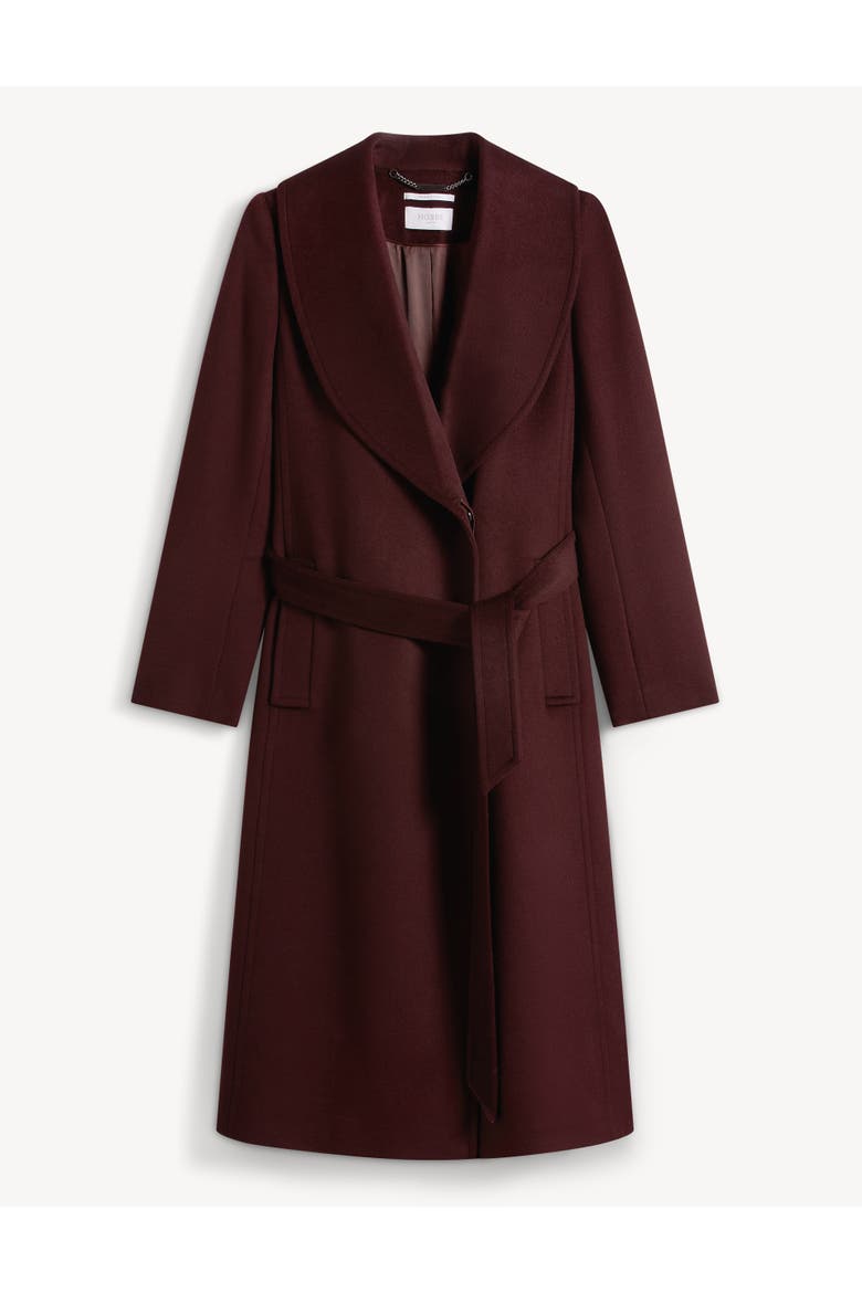 Sara Wool Longline Wrap Coat, Alternate, color, Malbecpurple