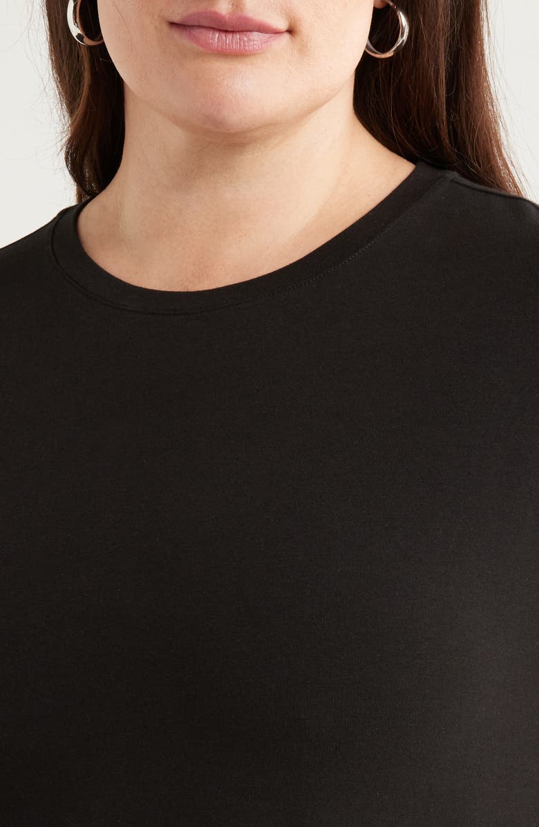 Caslon<sup>®</sup> Cuff Sleeve T-Shirt, Alternate, color, Black