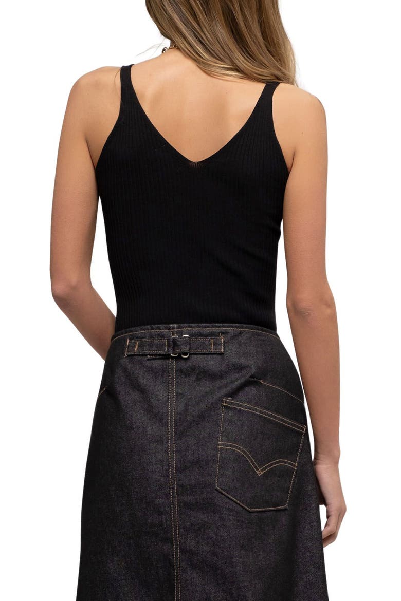 V-Neck Ribbed Crop Tank, Alternate, color, BLACK
