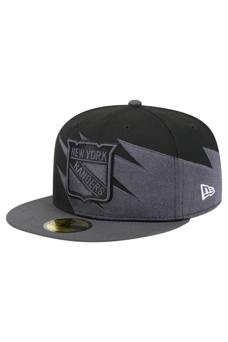 Men's New Era  Black New York Rangers Spikes 59FIFTY Fitted Hat, Main, color, Black