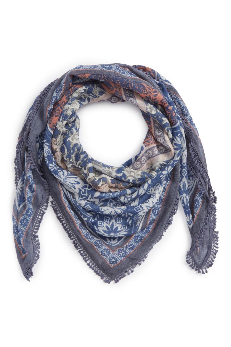 Floral Fringe Scarf, Alternate, color, BLUE MARCHE VINTAGE