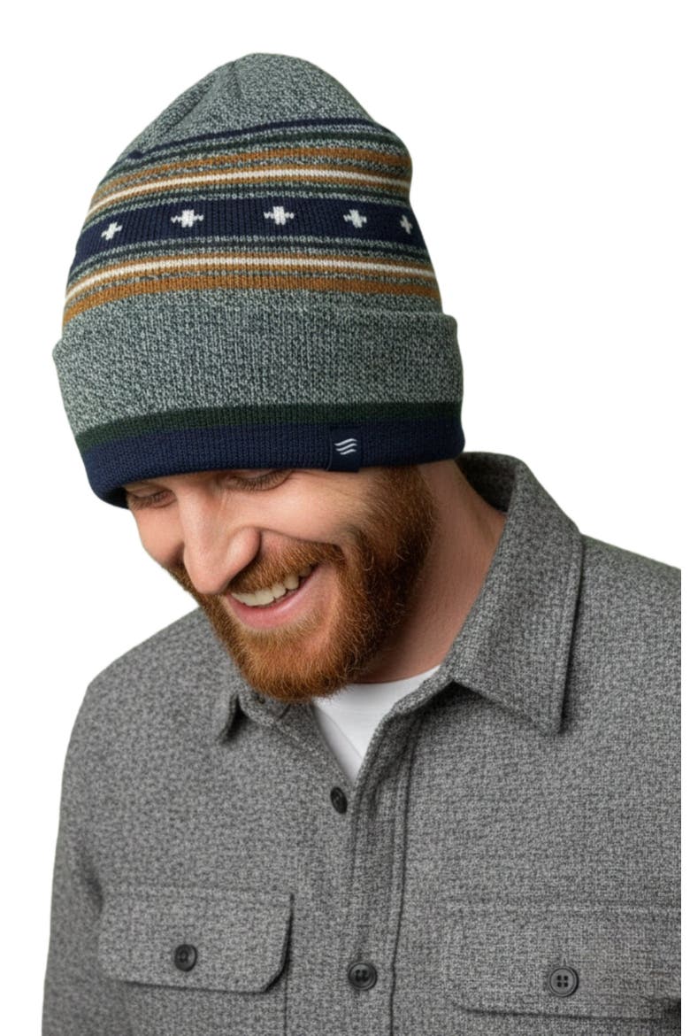 The Merino Wool Slouchy Modern Fair Isle Beanie, Alternate, color, Teal