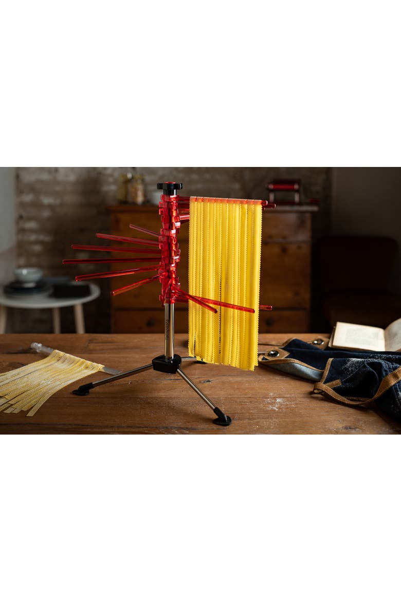 Atlas Collapsible Pasta Drying Rack, Made In Italy, Alternate, color, Red
