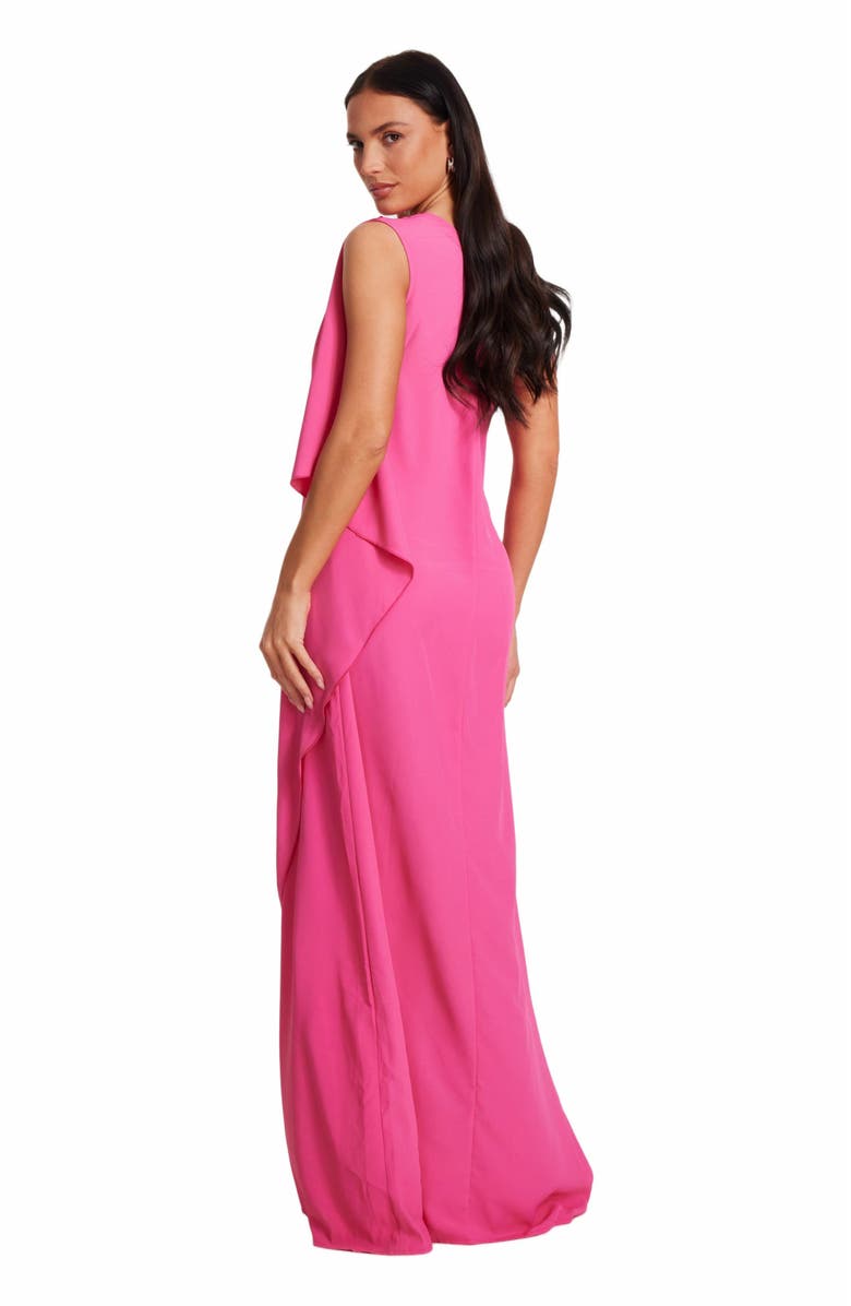 QUIZ One Shoulder Frill Detail Crepe Maxi Dress, Alternate, color,