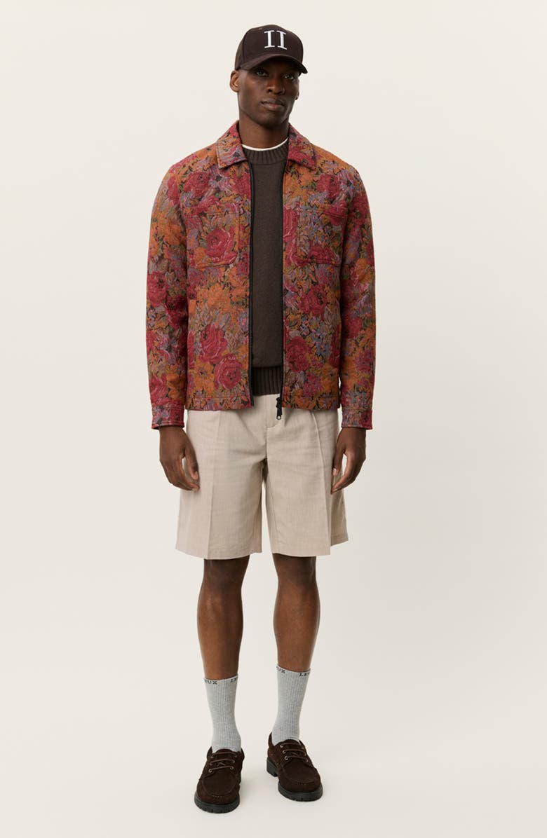 Les Deux Marseille Floral Jacquard Jacket, Alternate, color, Red Dahlia