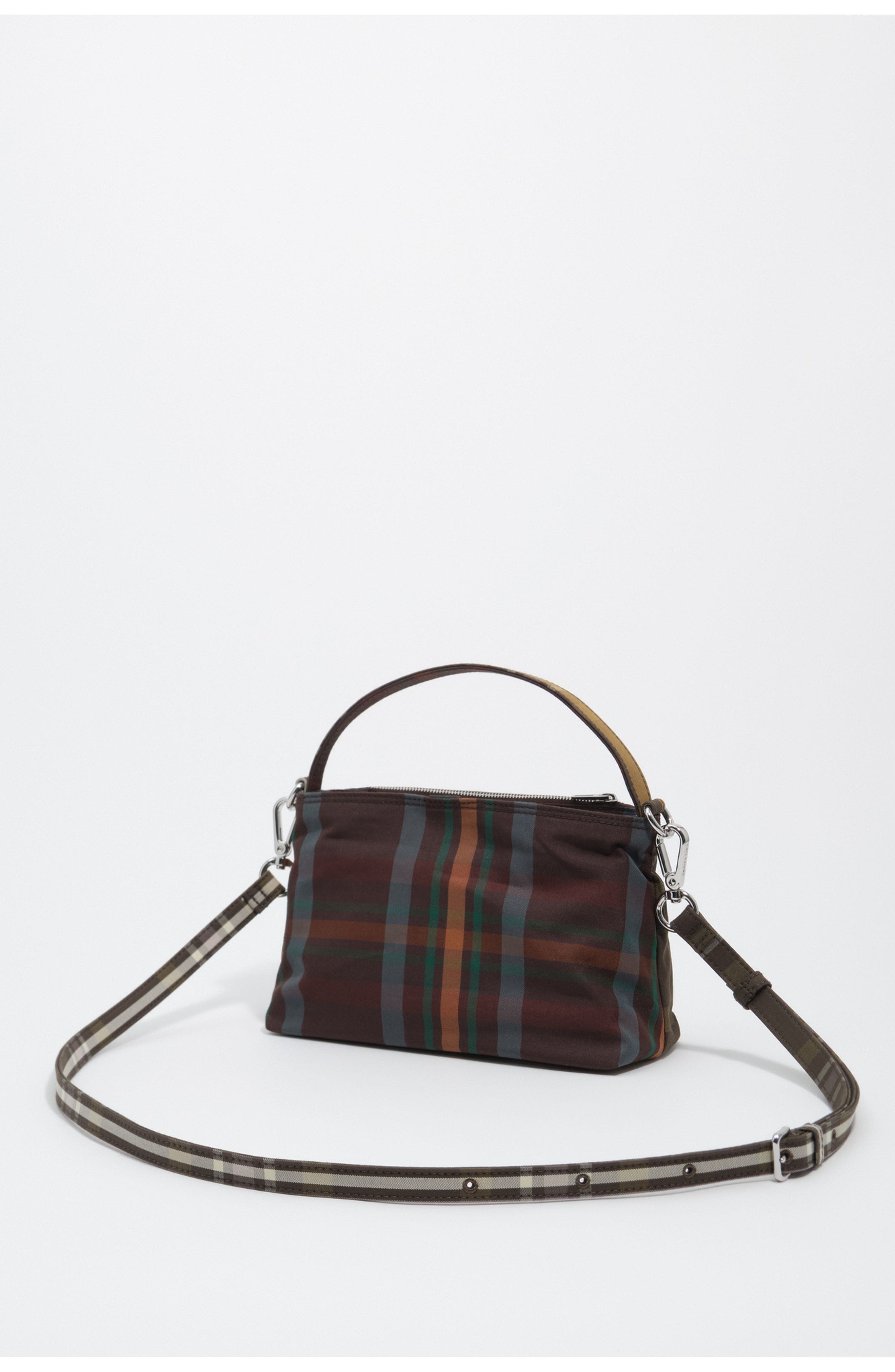 Tartan Mini Chihuahua Bag, Alternate, color, TARTAN CHOCOLATE GREEN