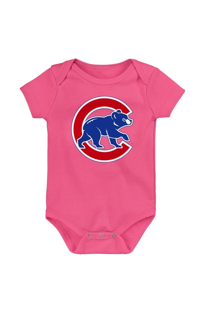 Outerstuff Infant Royal/Red/Pink Chicago Cubs Baseball Baby 3-Pack Bodysuit Set, Alternate, color, 