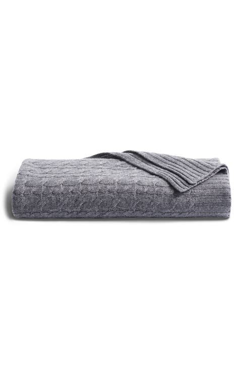 Wool & Cashmere Cable Throw Blanket