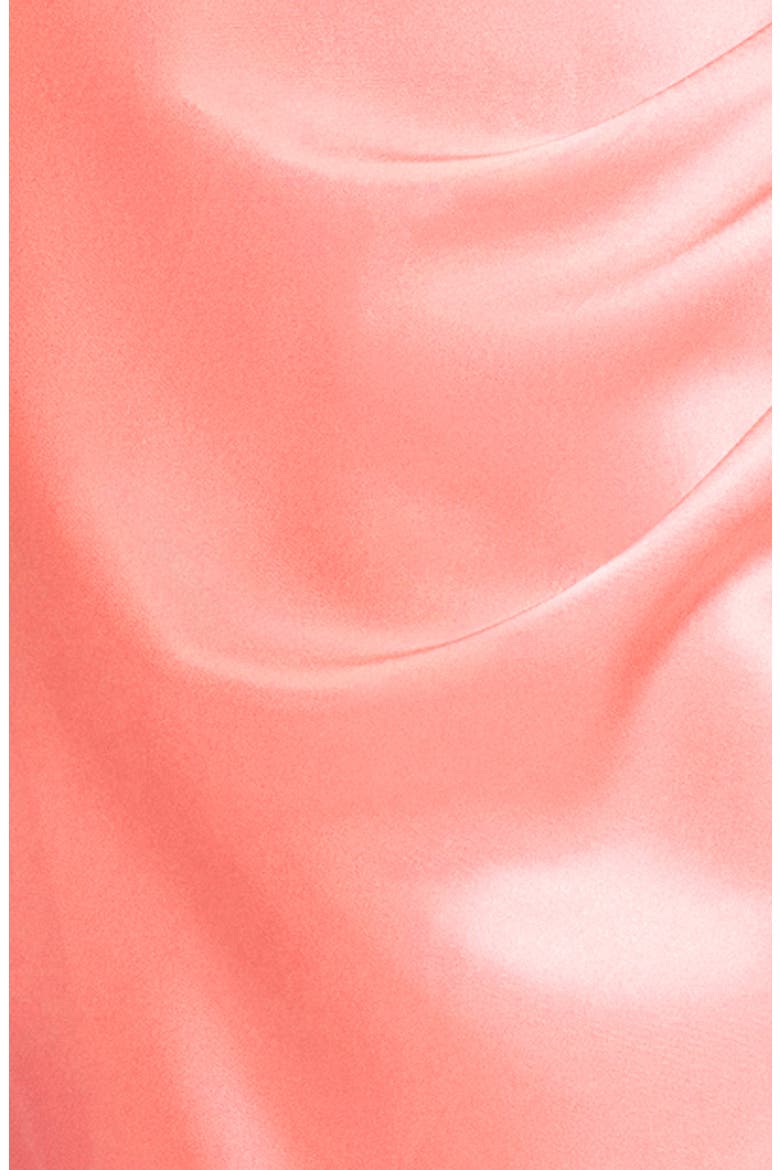 One-Shoulder Satin Sheath Gown, Alternate, color, CORAL