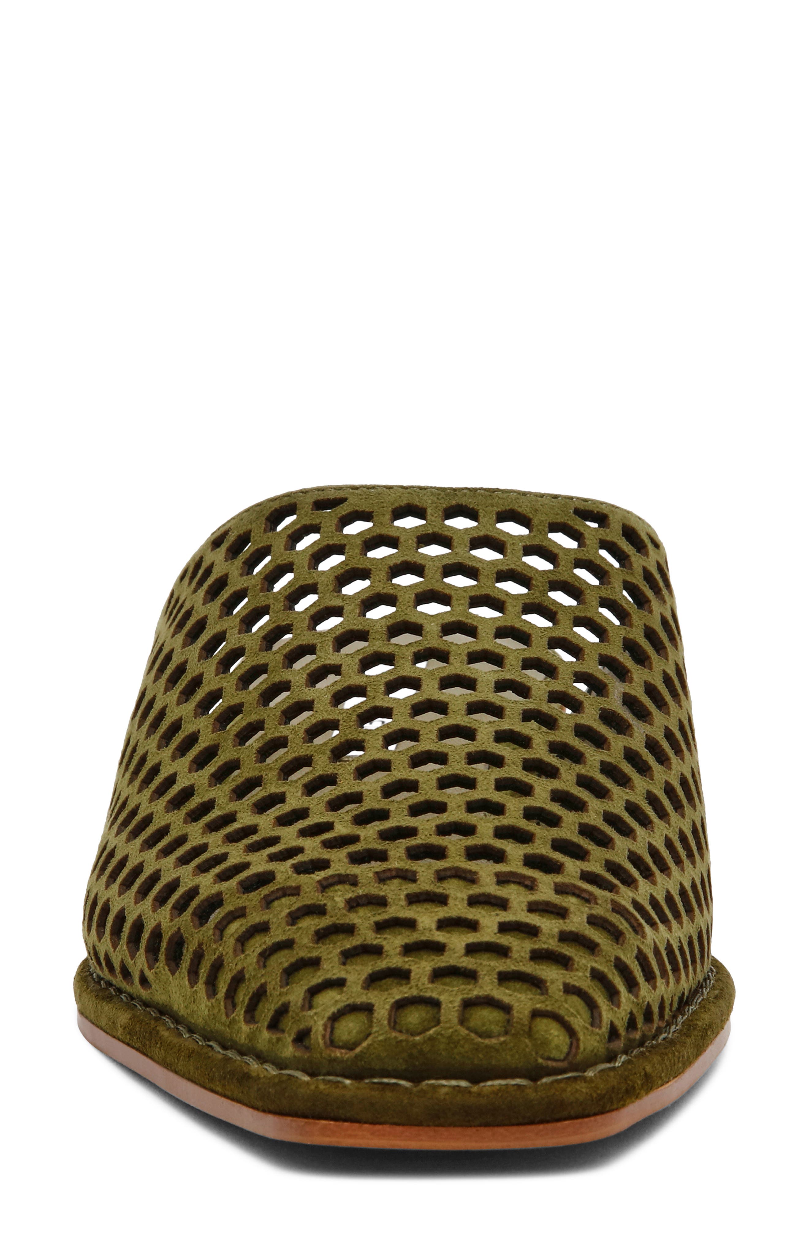 Dessa Perforated Mule, Alternate, color, OLIVE SUEDE