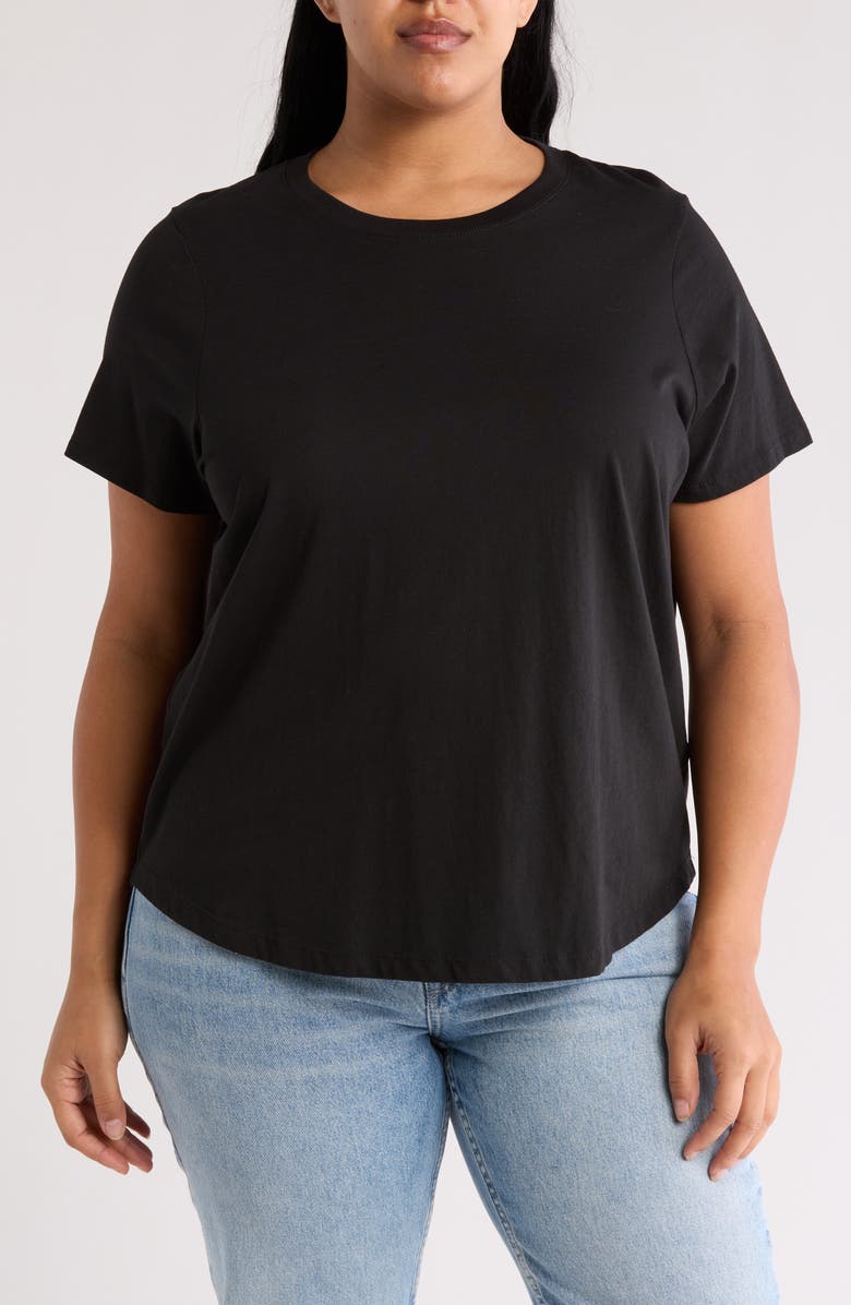 Madewell Cotton T-Shirt, Main, color, True Black