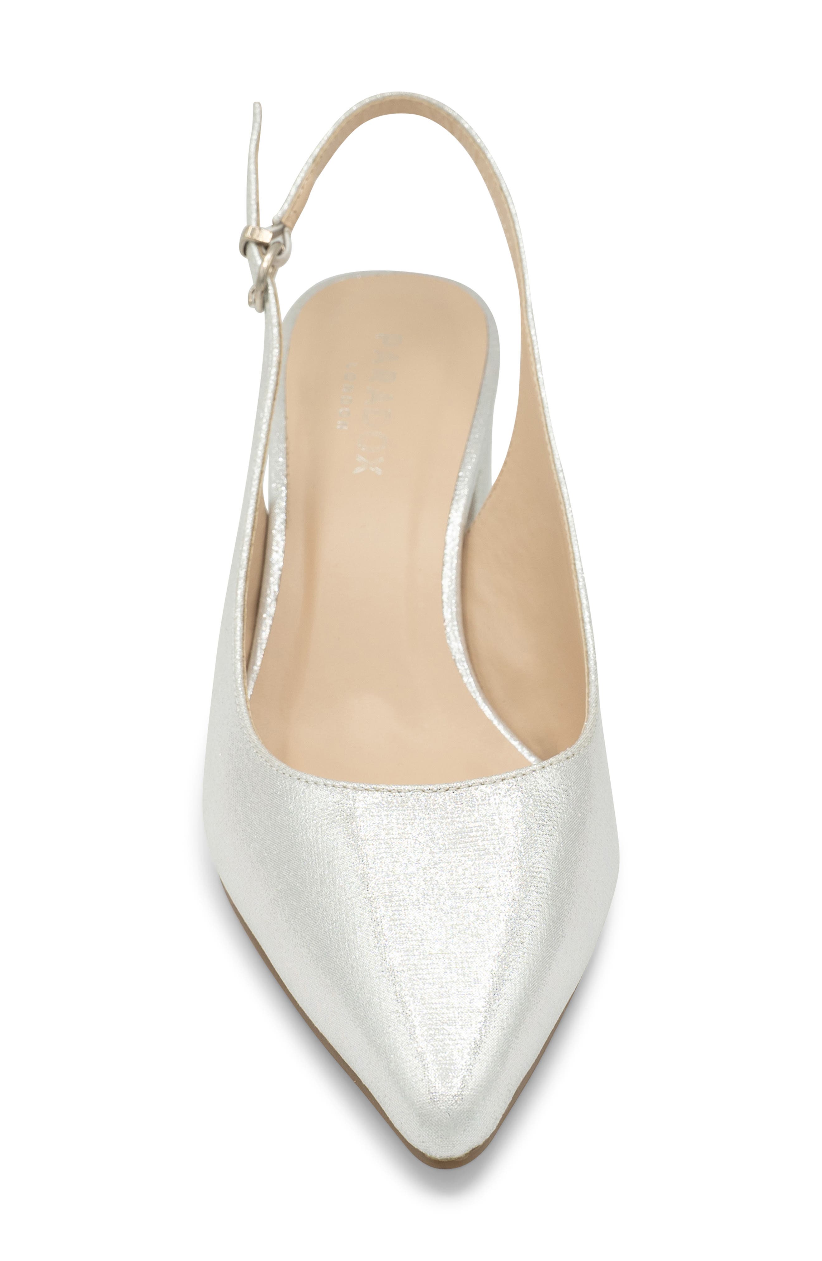 Paradox London Pink Imelda Slingback Pointed Toe Pump, Alternate, color, Silver