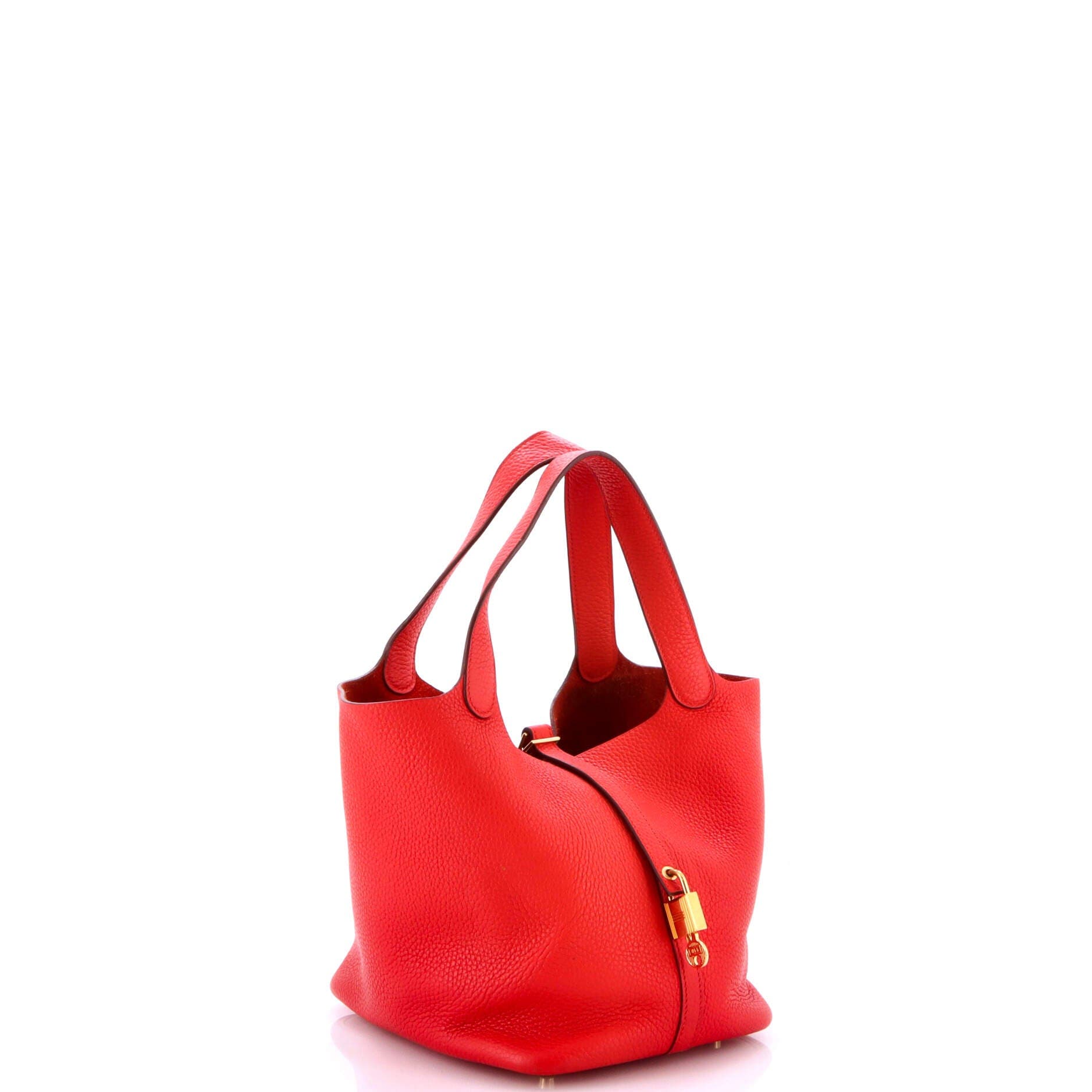 Pre-Owned Hermes Picotin Lock Bag Clemence MM, Alternate, color, Rouge De Coeur