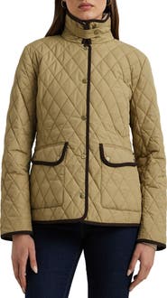 Lauren Ralph Lauren Quilted Faux Shearling Collar Jacket