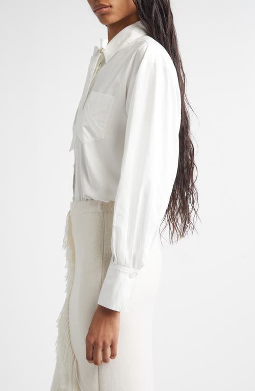 Derek Lam 10 Crosby Edeline Cotton Button-up Shirt With Tie In White