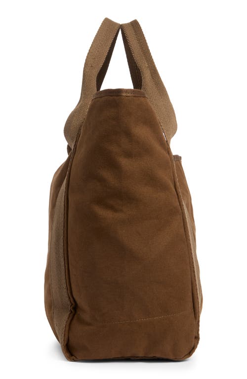 New Amsterdam Leatherworks Liliana Large Canvas Tote Bag In Brown