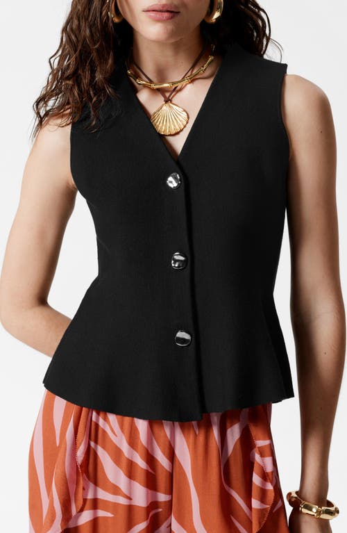 & Other Stories Peplum Knit Vest In Black