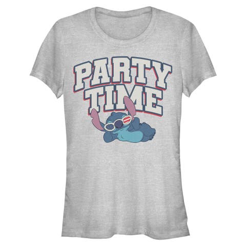 Juniors Lilo & Stitch American Party Time T Shirt