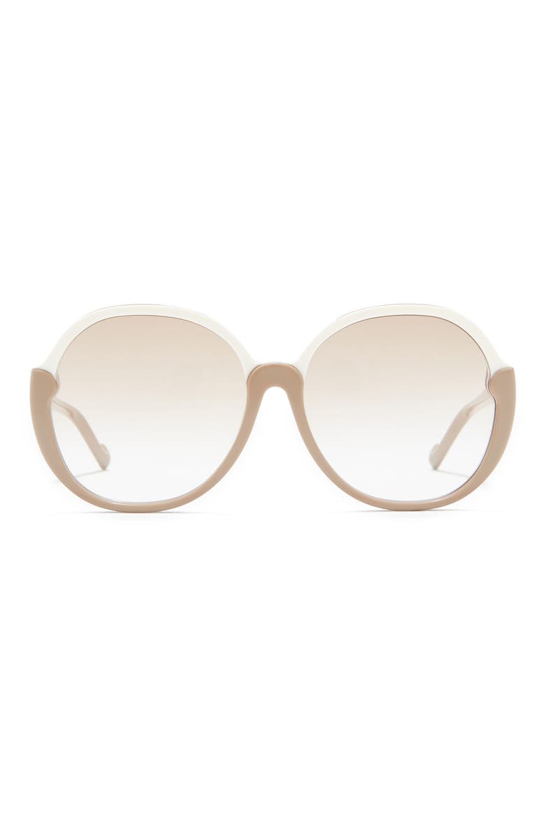 59mm Joliette Round Sunglasses, Main, color, PUTTY / LIGHT BROWN GRAD