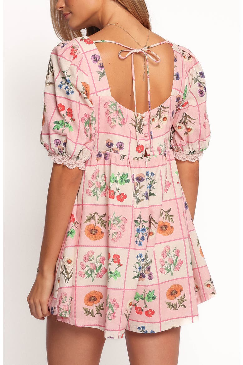 Floretta Puff Sleeve Cotton Romper, Alternate, color, FLORA TILE