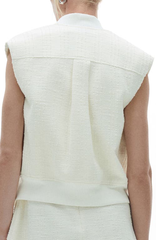 Mango Tweed Cargo Vest In Off White