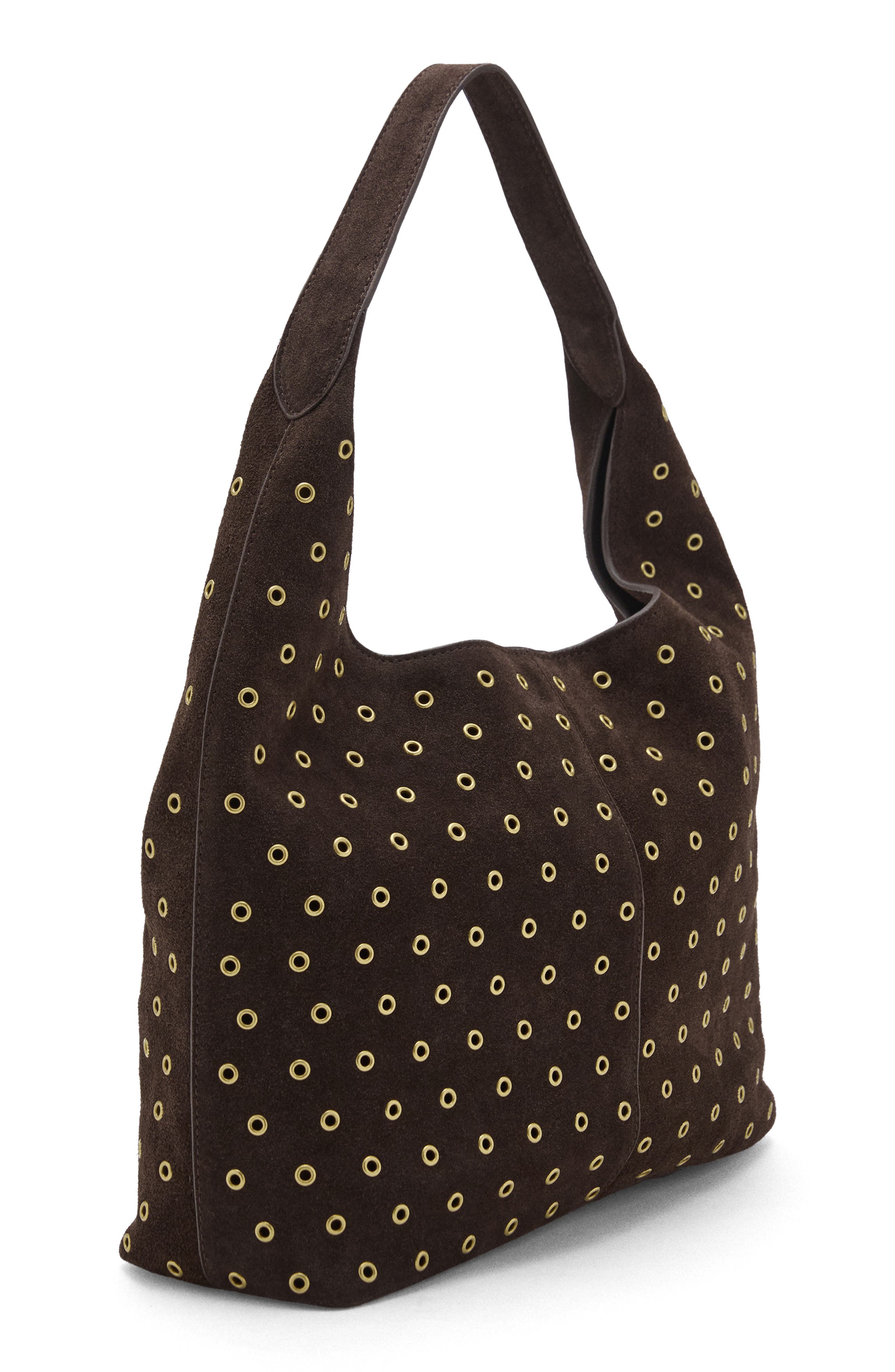 MANGO Suede Eyelet Shopper Bag, Alternate, color, 