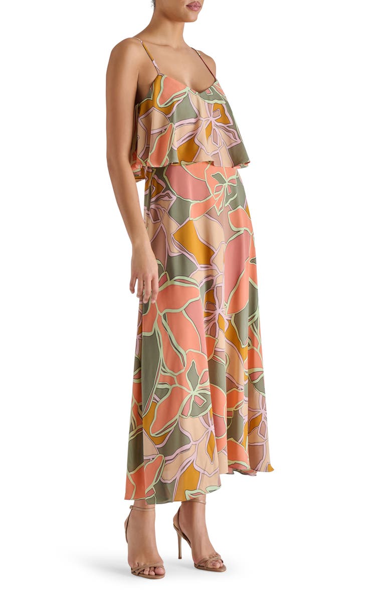 Steve Madden Sakura Popover Satin Dress, Alternate, color, Coral Pink