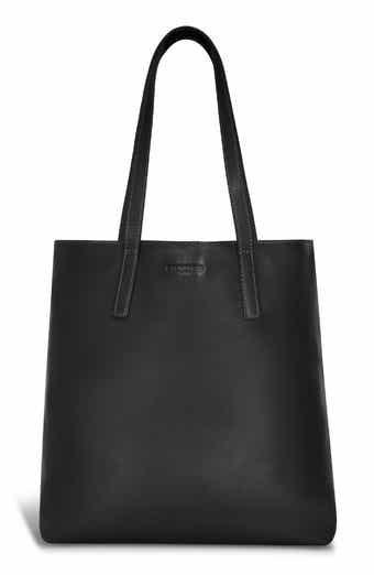Onyx Leather Vertical Tote