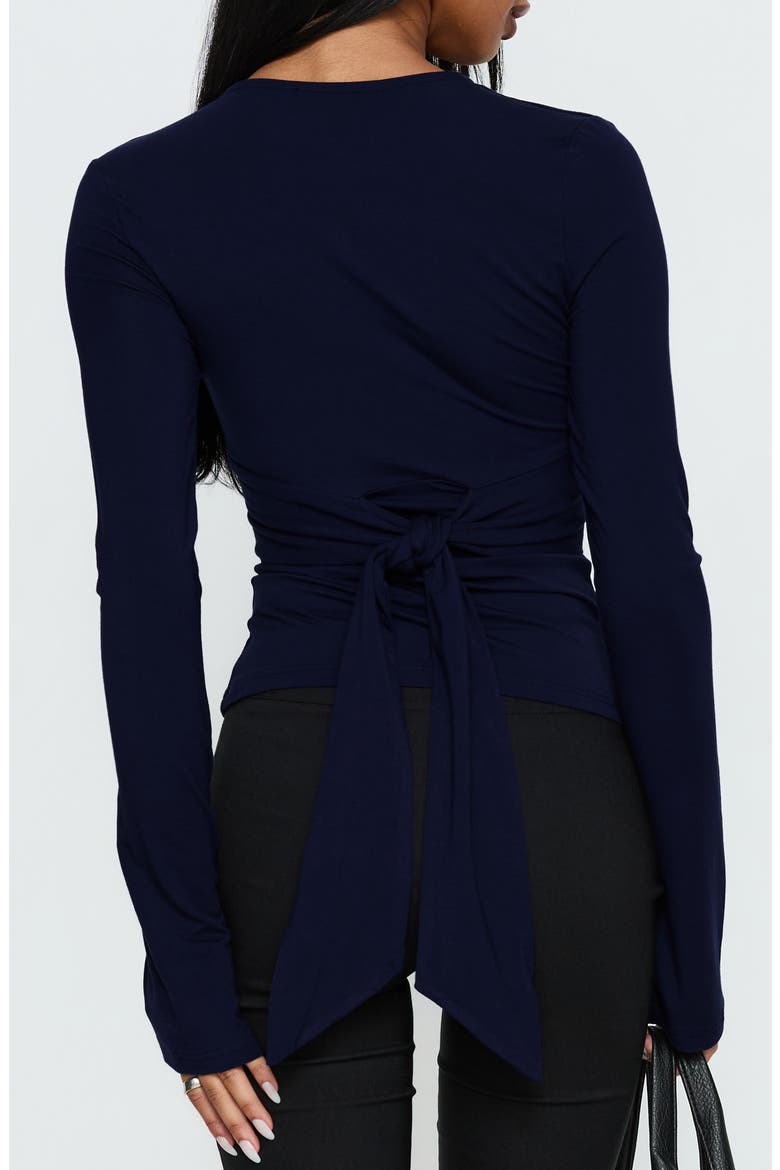 Madelon Wrap Long Sleeve Top, Alternate, color, NAVY