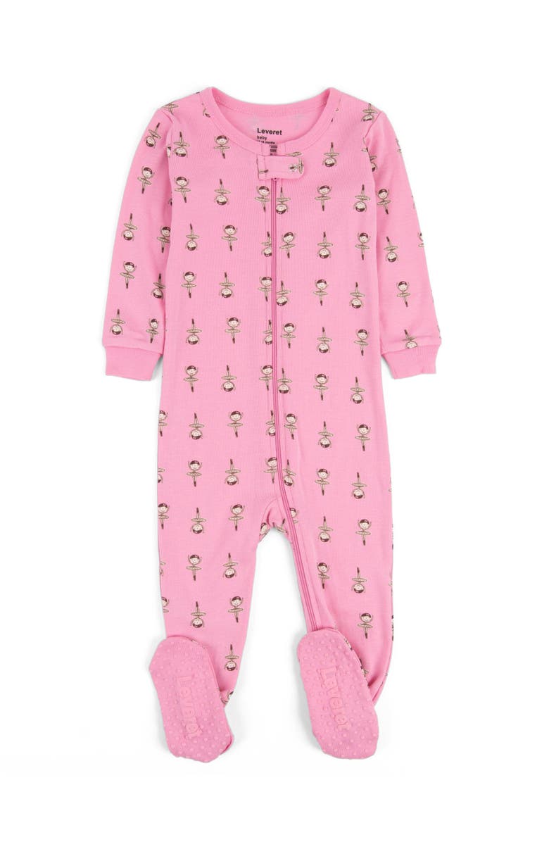 Leveret Footed Cotton Matching Family Pajamas, Whimsy & Fantasy Prints, Alternate, color, Ballerina