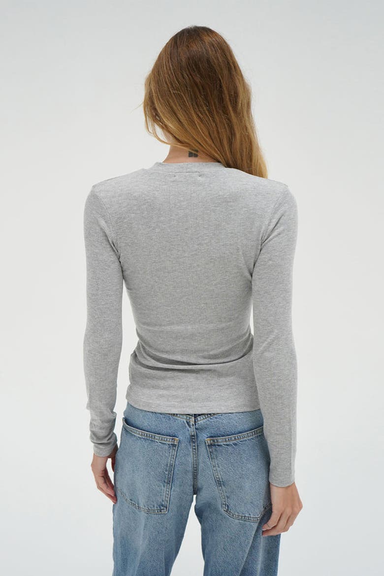 Dalston Ribbed Long Sleeve, Alternate, color, Heather Grey