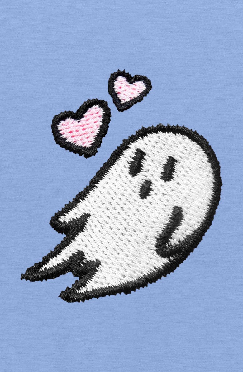 Dalix Womens Heartly Ghost Midweight Hooded Sweatshirt, Alternate, color, Blue