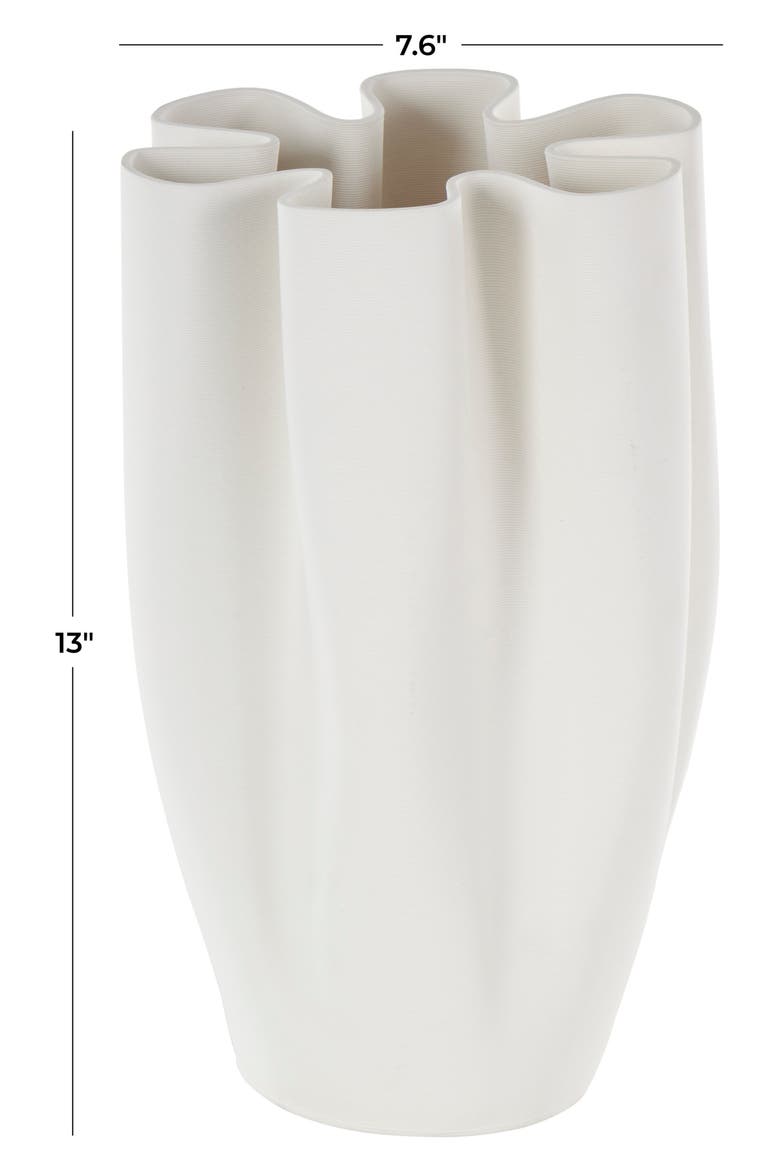 Fluted Ceramic Vase, Alternate, color, WHITE