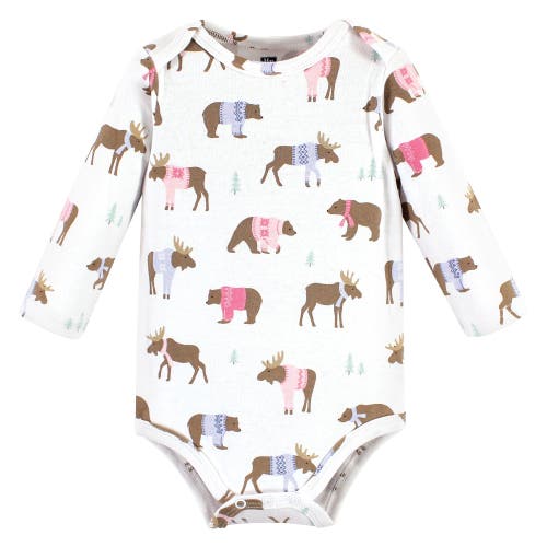 Hudson Baby Little Soft Cotton Long-sleeve One-piece 3pk