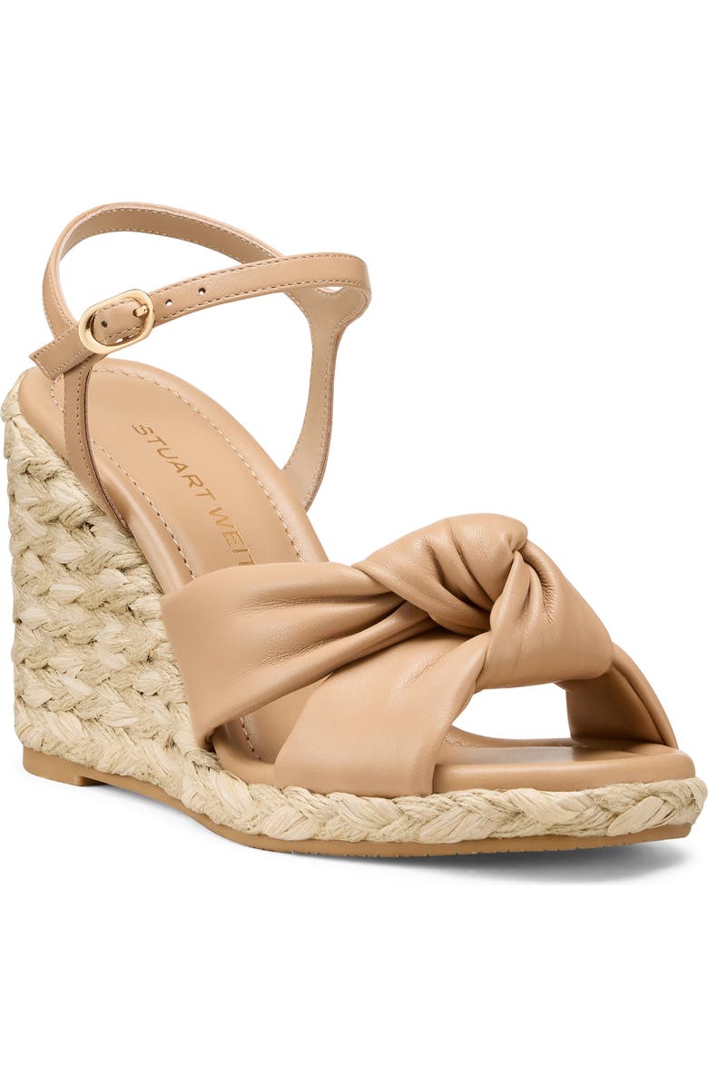 Stuart Weitzman Soplaya Espadrille Wedge Sandal, Main, color, Adobe Brown