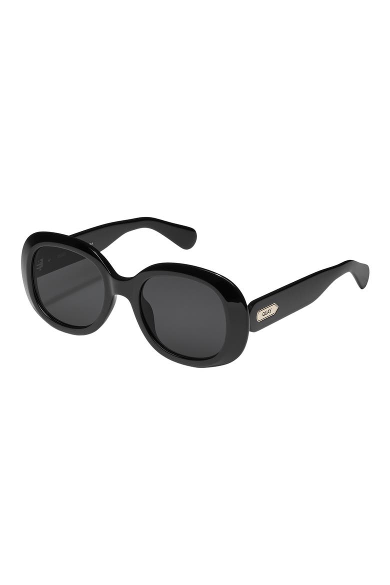 Impromptu 52mm Round Sunglasses, Alternate, color, BLACK/ SMOKE
