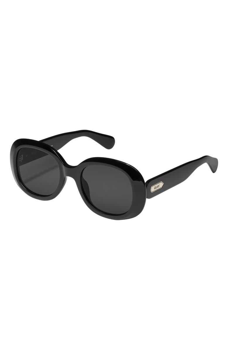 QUAY Impromptu 52mm Round Sunglasses, Alternate, color, Black/ Smoke