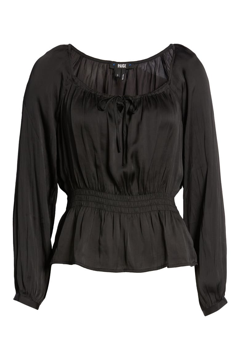Odalynn Long Sleeve Top, Alternate, color, BLACK