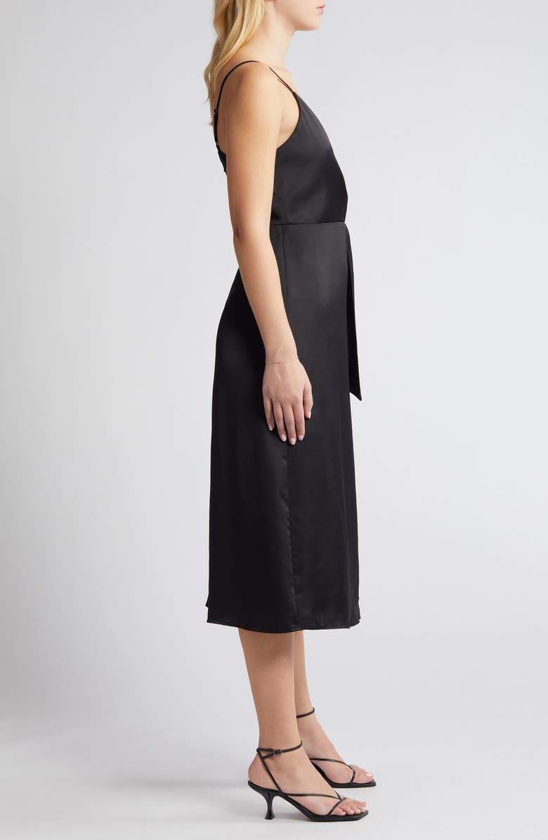 Chelsea28 Side Tie Satin Dress, Alternate, color, 