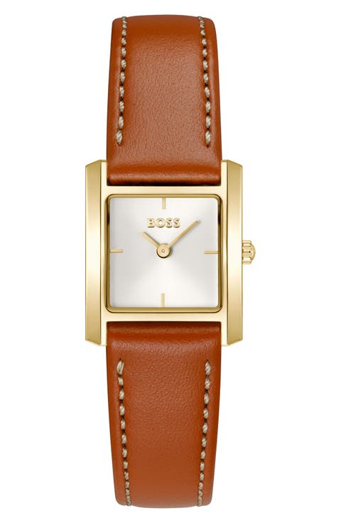 Lucy Scala Leather Strap Watch, 22mm