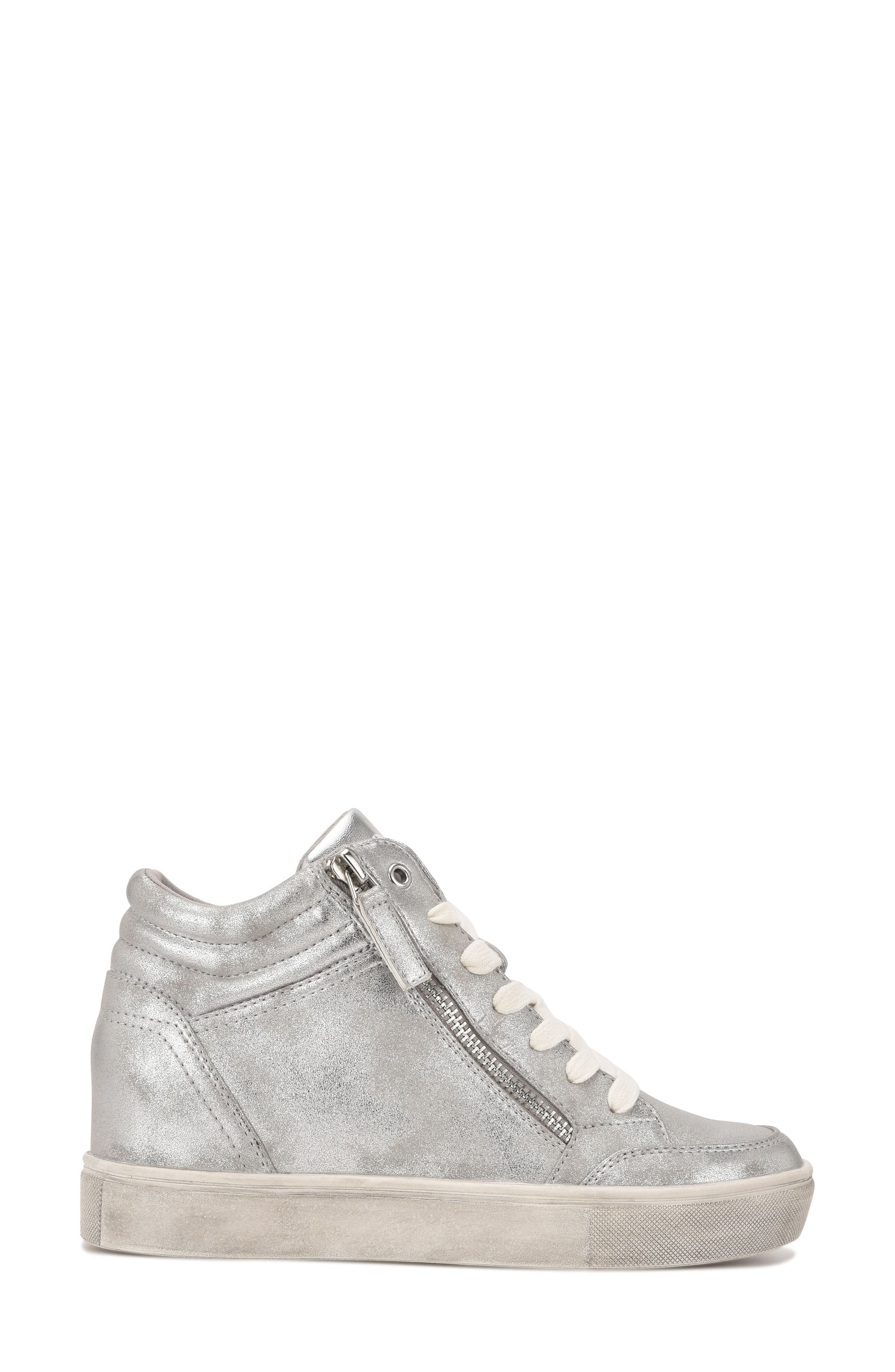Tons Lace-Up Wedge Sneaker, Alternate, color, SILVER