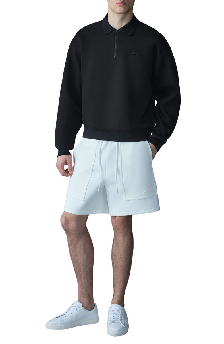 Mackage Felix Quarter Zip Polo Sweater, Main, color, Black