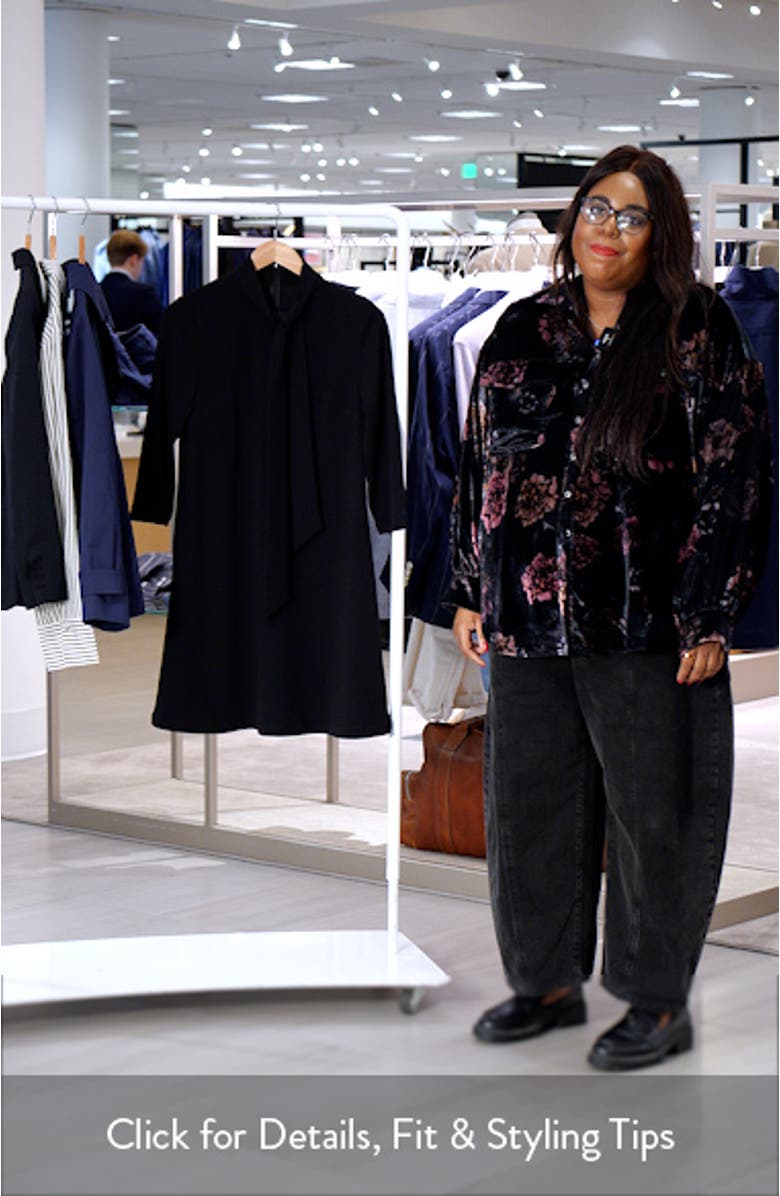 x Tanya Foster Stretch Deco Crepe Tie-Neck Tent Dress, sales video thumbnail