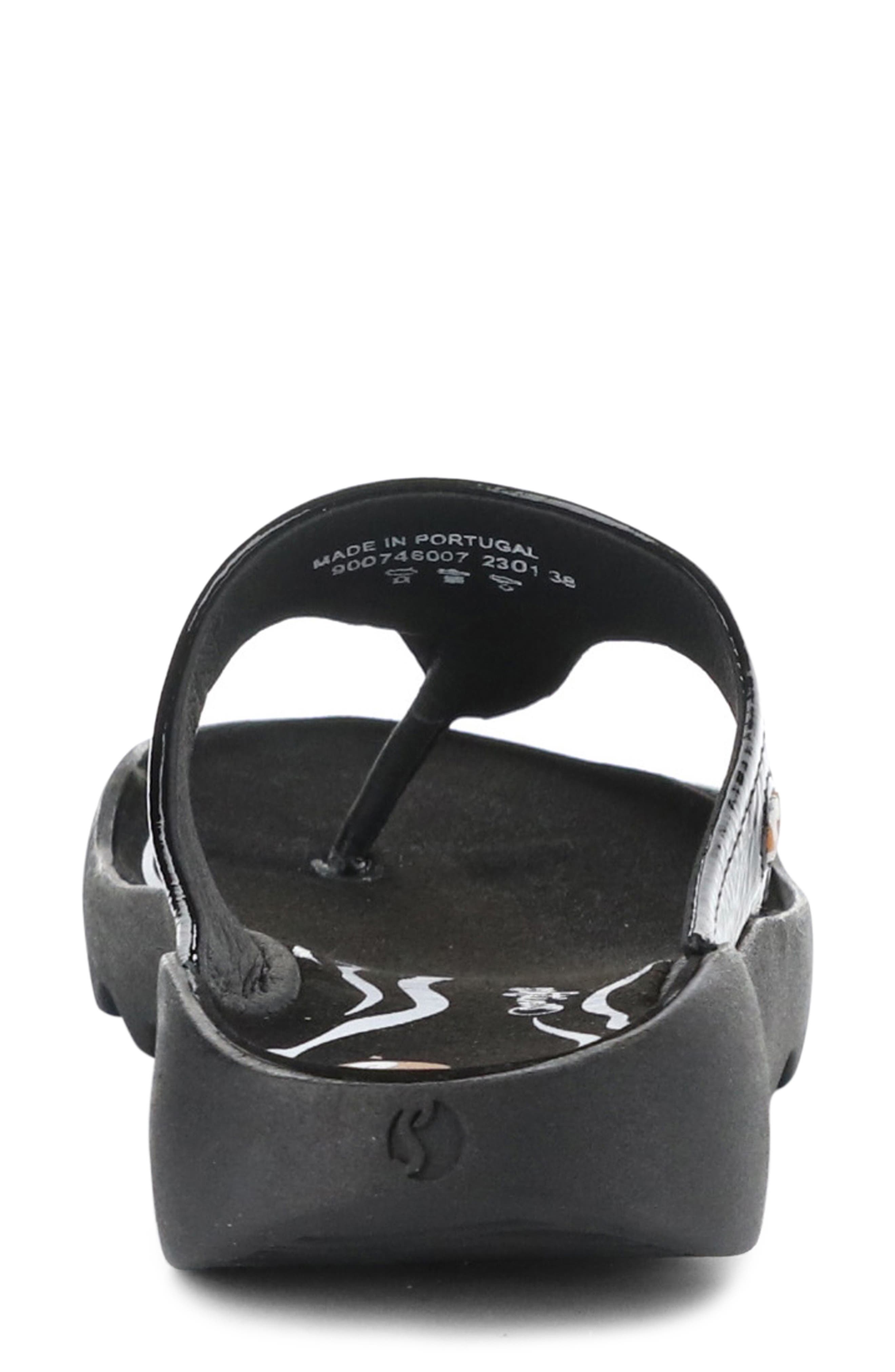 Fly London Patent Flip Flop Sandal, Alternate, color, Black Smooth Luxor