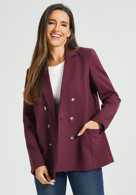 Double Breasted Blazer Stretch Ponte