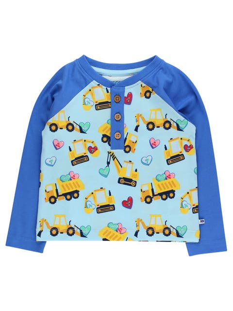 Boys Long Sleeve Raglan Henley Tee
